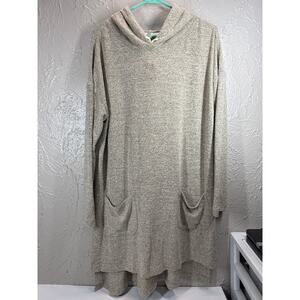 Kori America Womens Cream Tunic Shirt Long Sleeve Hooded Size‎ Medium NWT